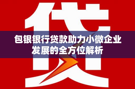 富拉尔基包银银行贷款助力小微企业发展的全方位解析